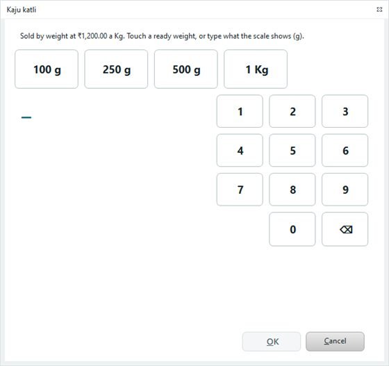 Weight pad with ready weights of 100 g, 250 g, 500 g and 1 kg